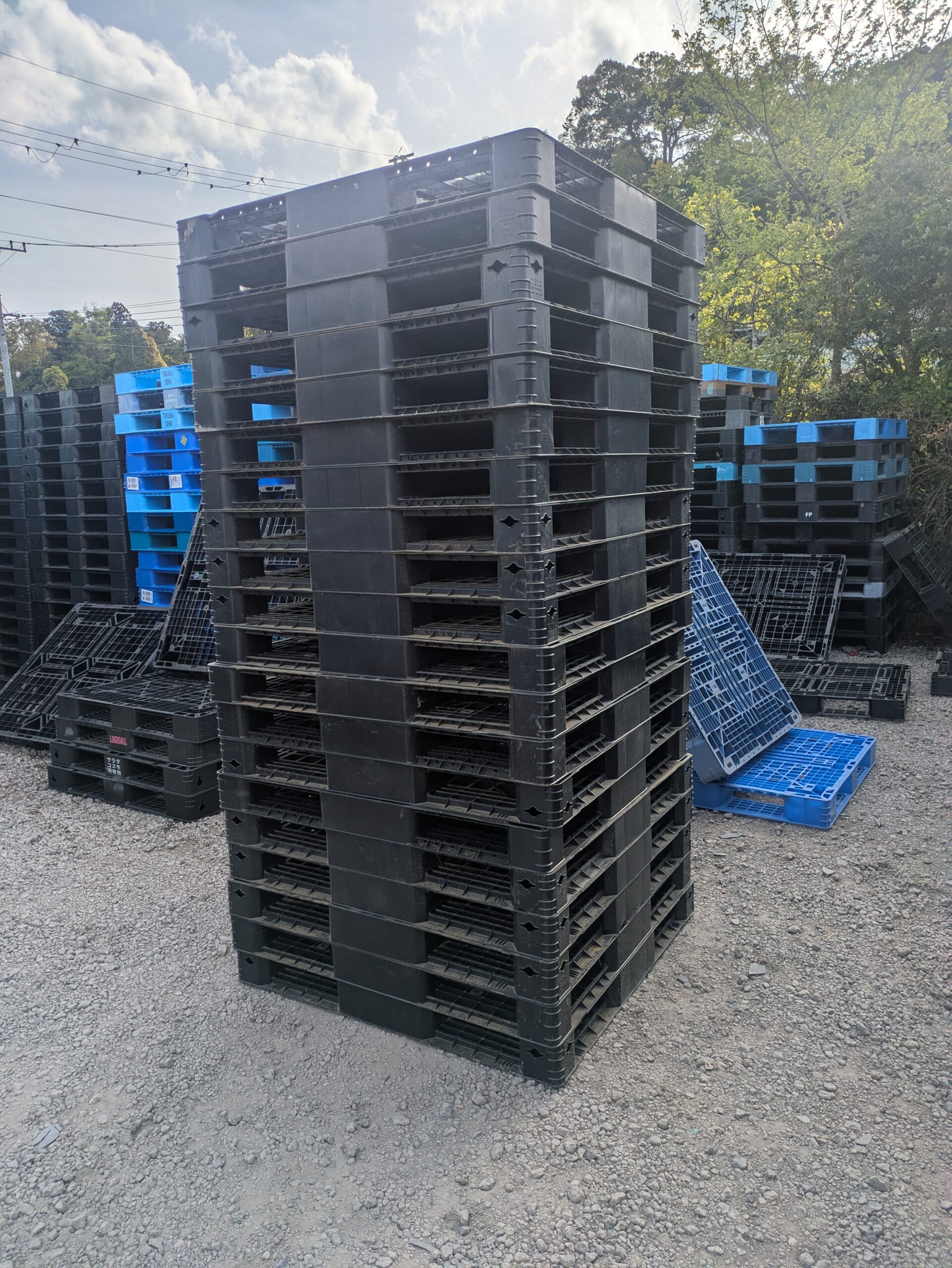 中古パレット（プラ）1.1×1.1　両面・11㎝厚